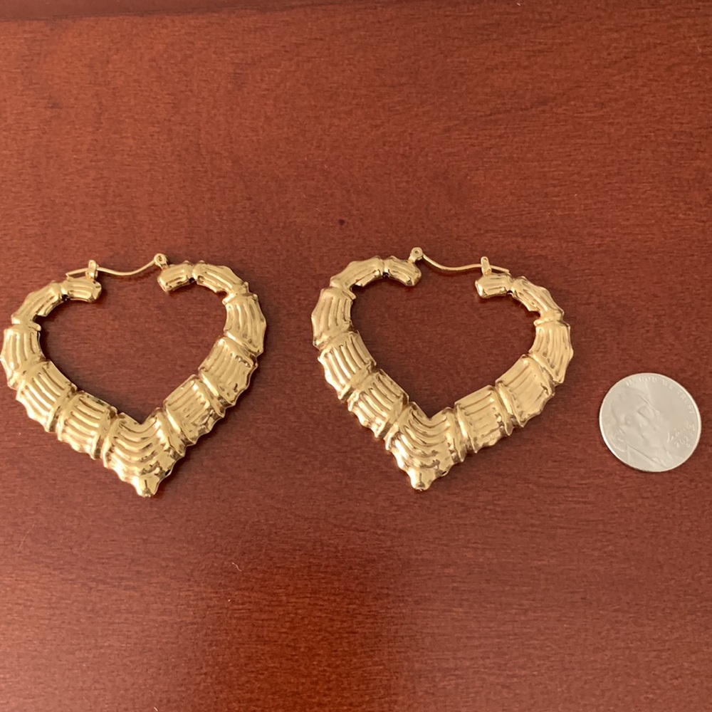 Heart bamboo earrings